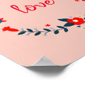 Poster Peachy Floral Love Wreath (Coin)