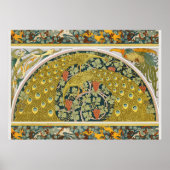 Poster Peacock Art Nouveau Style rond design complexe (Devant)