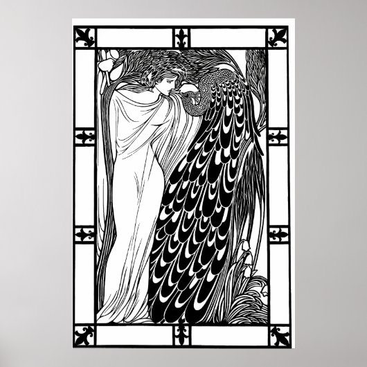 Poster Peacock Art Nouveau - The Kiss (Devant)