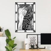 Poster Peacock Art Nouveau - The Kiss (Bureau à domicile)
