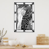 Poster Peacock Art Nouveau - The Kiss (Cuisine)