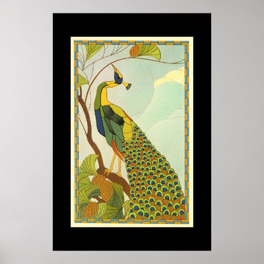 Poster Peacock Art nouveau viennois (Devant)