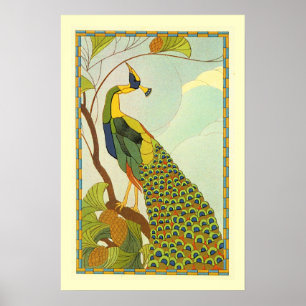 Poster Peacock Art nouveau viennois