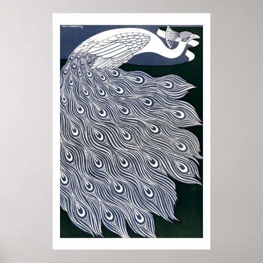 Poster Peacock Art Nouveau vintage par Will Bradley (Devant)