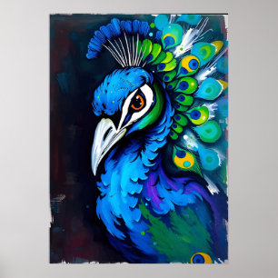 Poster Peacock Art - Oiseau coloré