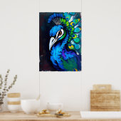 Poster Peacock Art - Oiseau coloré (Cuisine)
