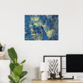 Poster Peacock Artwork in Van Gogh Starry Night Colonnes (Bureau à domicile)