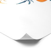 Poster Peacock Avec Fleurs Violettes (Coin)