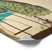 Poster Peacock Bird Cage Print Quaker Certificat Mariage (Coin)