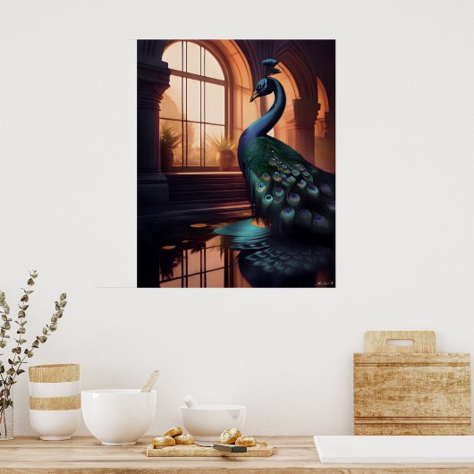 Poster Peacock bleu (Cuisine)