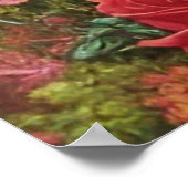 Poster Peacock Bleu en Rose et Fern Garden (Coin)