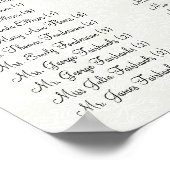 Poster Peacock Colors - 100 à 150 invités - alphabétique (Coin)