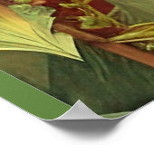 Poster Peacock dans la forêt de Jardin Rose (Coin)