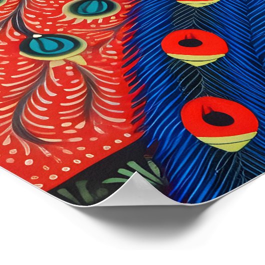 Poster Peacock d'Art Gond indien | Art de l'Inde (Coin)