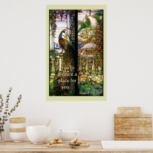 Poster Peacock en verre tendu Lieu paradisiaque pour vous (Cuisine)
