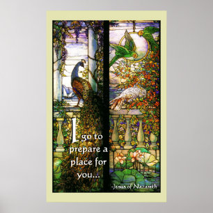Poster Peacock en verre tendu Lieu paradisiaque pour vous