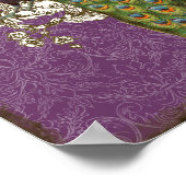 Poster Peacock & Etchings vintages - Mariage Personnalisé (Coin)