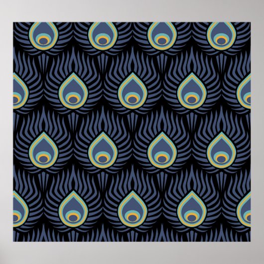 Poster Peacock Feather : Motif élégant. (Devant)