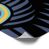 Poster Peacock Feather : Motif élégant. (Coin)