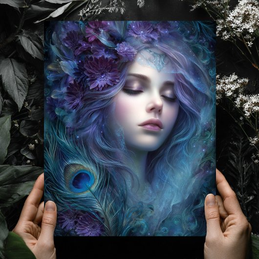 Poster Peacock Goddess Queen Fantasy Wall Art Print