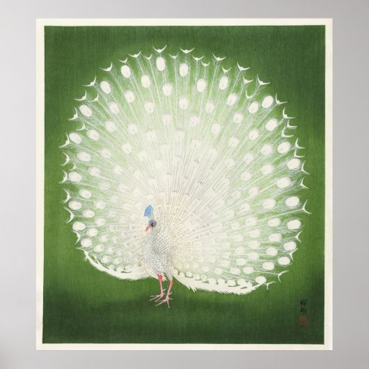 Poster Peacock japonais vintage par Ohara Koson (Devant)