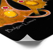 Poster PEACOCK, jaune rouge violet noir (Coin)