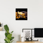 Poster PEACOCK, jaune rouge violet noir (Bureau à domicile)