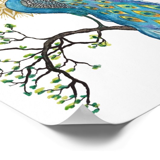 Poster Peacock Mandala 8x10 Imprimer (Coin)