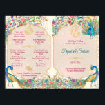 Poster Peacock mariage hindou détails programme rituels<br><div class="desc">Peacock Arabian paisley motif Indian Hindu mariage rituals programme OUTSIDE PART pour TÉLÉCHARGER NUMÉRIQUE. C'est Une taille 4,  ne vient pas plié,  devez le plier vous-mêmes - à l'intérieur il y a une minuscule ligne dorée sur le dessus,  devrait être l'indication centrale pour le score.</div>