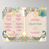 Poster Peacock mariage hindou détails programme rituels (Devant)