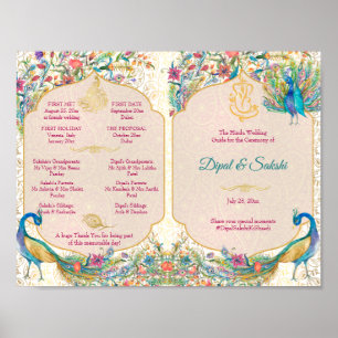 Poster Peacock mariage hindou détails programme rituels