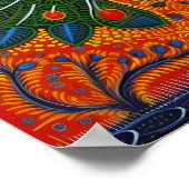 Poster Peacock Orange | Art de l'Inde (Coin)