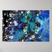 Poster Peacock Peacock Plumes Jardin Fleur (Devant)
