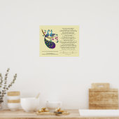 Poster Peacock-Peahen dans Love ketubah, kantha (Cuisine)