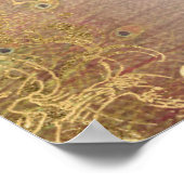 Poster Peacock Peony Floral Rose Gold Fête des mariées Th (Coin)