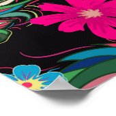 Poster Peacock Plumes Broderie Motif sans fil (Coin)