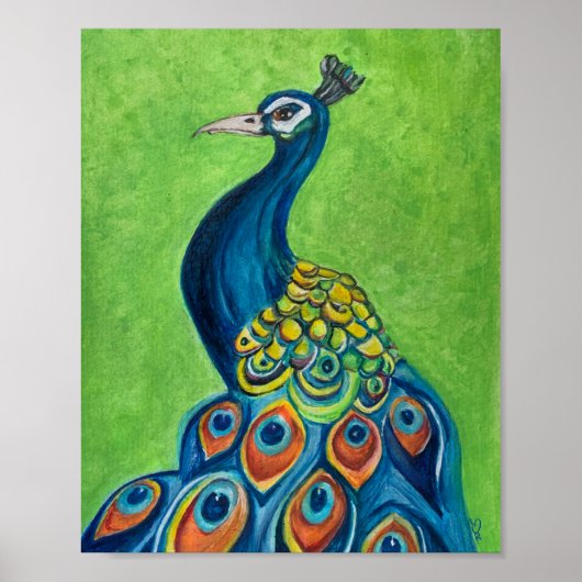 Poster Peacock Premium Canvas (8x10) (Devant)