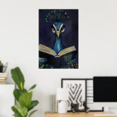 Poster Peacock Reading Art Print - I Dressed Up For This (Bureau à domicile)