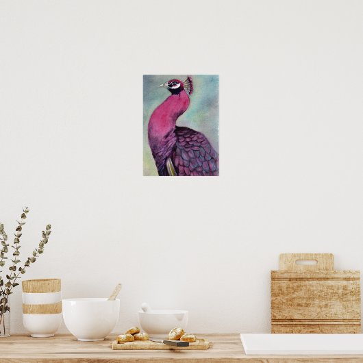 Poster Peacock rose chaud exceptionnel (Cuisine)