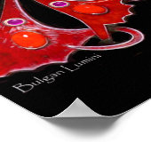 Poster PEACOCK, rouge violet gris violet noir (Coin)