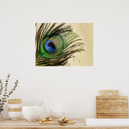 Poster peacock sur le mur (Cuisine)