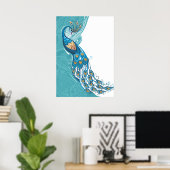 Poster Peacock sur l'illustration Turquoise (Bureau à domicile)