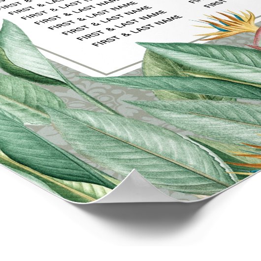 Poster Peacock Tropical Green Graphique Mariage assis (Coin)