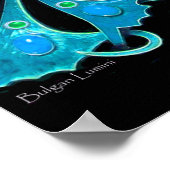 Poster PEACOCK, turquase bleue, vert noir (Coin)