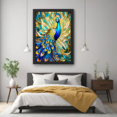 Poster Peacock vibrant dans le style Art Nouveau Mur colo