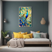 Poster Peacock vibrant dans le style Art Nouveau Mur colo