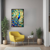 Poster Peacock vibrant dans le style Art Nouveau Mur colo