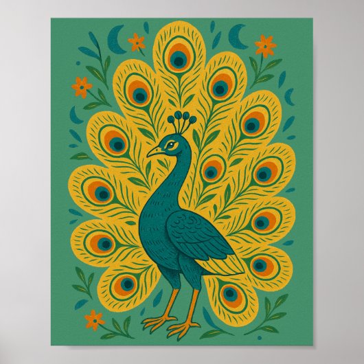 Poster Peacock vintage (Devant)