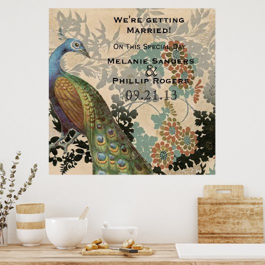 Poster Peacock vintage (Cuisine)