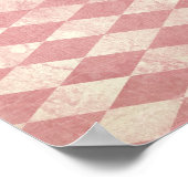 Poster Peacock vintage sur Jacquard rose (Coin)